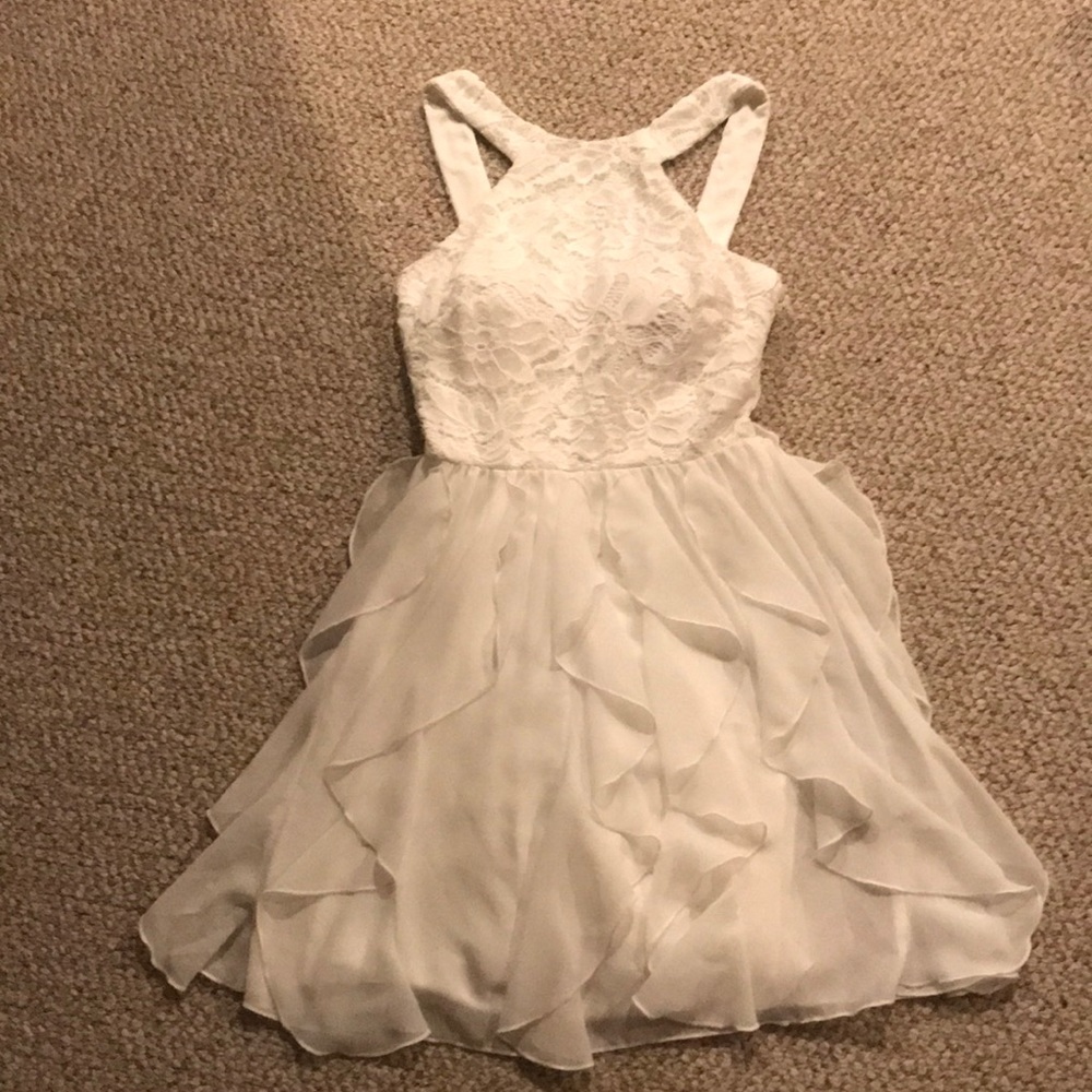 White Halter Top Dress